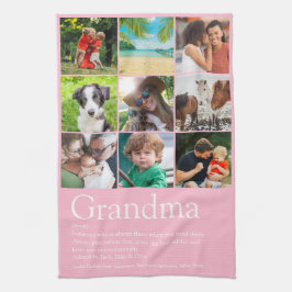 Beste Oma Definition 9 FotoCollage Rosa Geschirrtuch