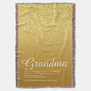 Beste Oma Definition Gold Glitter Decke
