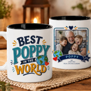 Beste Oma der Welt Foto-Tasse Zweifarbige Tasse