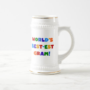 Beste Oma der Welt Geschenke in hellen Farben Bierglas