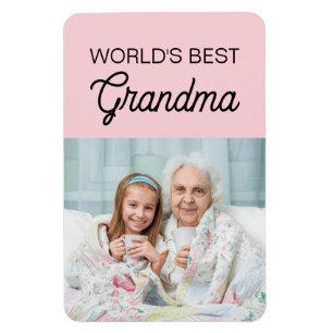 Beste Oma der Welt Rosa Enkelkind Foto Magnet