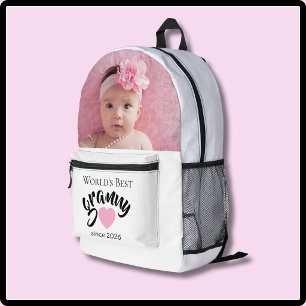 Beste Oma der Welt seit Jahr Foto Cute Bedruckter Rucksack