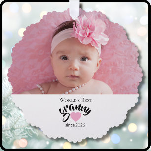 Beste Oma der Welt seit Jahr Foto Cute  Ornament Karte