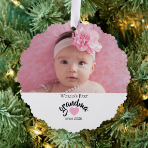 Beste Oma der Welt seit Jahr Foto Cute Ornament Karte