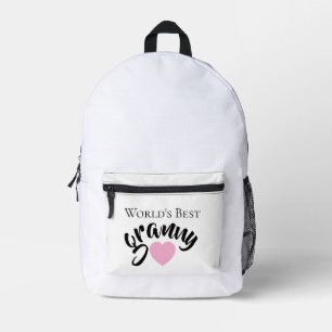 Beste Oma der Welt Süßes Herz Weiß Elegant Bedruckter Rucksack