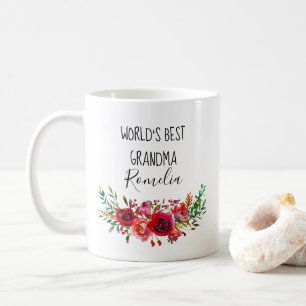 Beste Oma der Welt Wasserfarben-Blumen Kaffeetasse