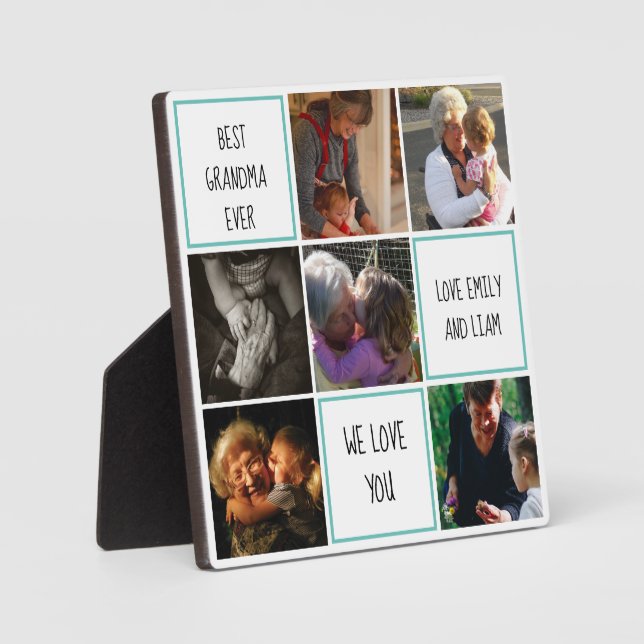 Beste Oma, die wir jemals Liebe Oma Foto Collage Fotoplatte (Vorderseite)