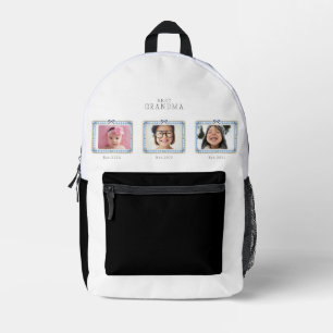 Beste Oma Est Benutzerdefiniertes Datum 3 Foto Cut Bedruckter Rucksack