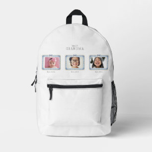 Beste Oma Est Benutzerdefiniertes Datum 3 Foto Cut Bedruckter Rucksack