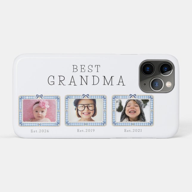 Beste Oma Est Benutzerdefiniertes Datum 3 Foto Cut Case-Mate iPhone Hülle (Rückseite (Horizontal))
