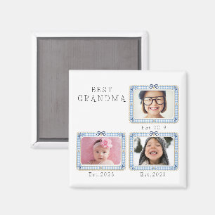 Beste Oma Est Benutzerdefiniertes Datum 3 Foto Cut Magnet