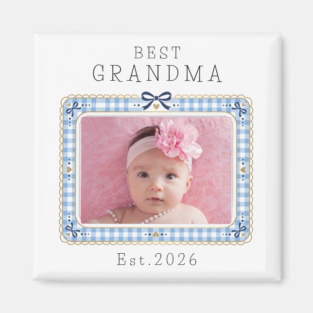 Beste Oma Est Benutzerdefiniertes Datum Foto Cute  Magnet (Vorne)