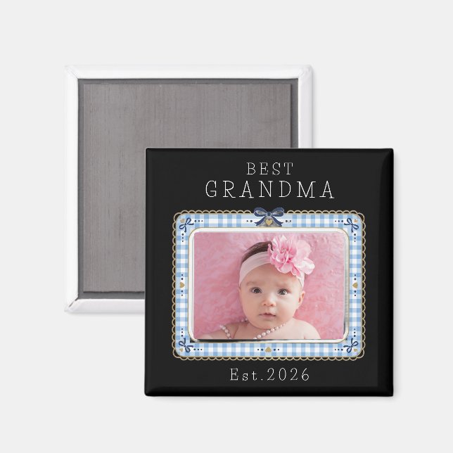 Beste Oma Est Benutzerdefiniertes Datum Foto Cute  Magnet (Vorderseite/Rückseite)