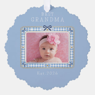 Beste Oma Est Benutzerdefiniertes Datum Foto Cute Ornament Karte