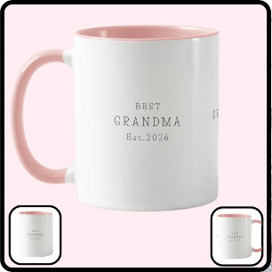 Beste Oma Est Benutzerdefiniertes Datum Minimalist Tasse