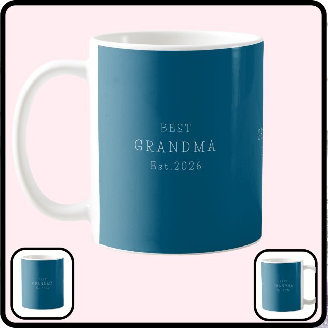 Beste Oma Est Benutzerdefiniertes Datum Türkis Ele Kaffeetasse (Von Creator hochgeladen)