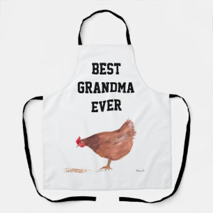 Beste Oma Ever Huhn Aquarell Schürze