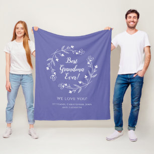 Beste Oma Familie Grandkids Blue Chic Fleecedecke