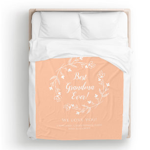 Beste Oma Familien Enkelkinder Pfirsich Orange Wei Fleecedecke