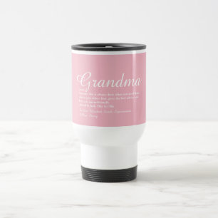 Beste Oma, Großmutter Definition Pink Schrift Reisebecher