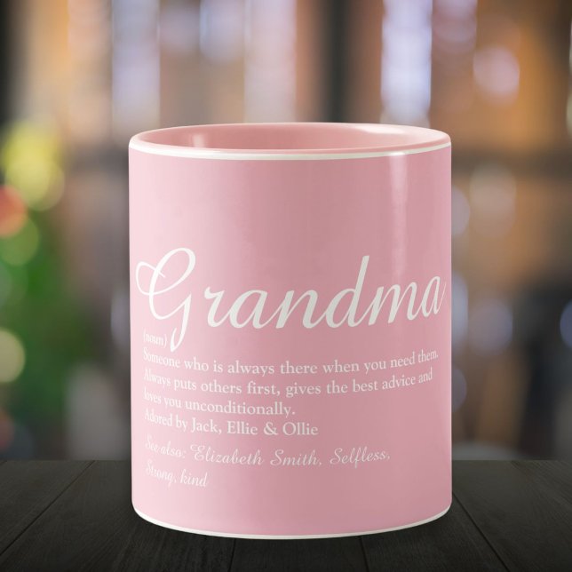 Beste Oma Großmutter Definition Rosa Zweifarbige Tasse (Best Ever Grandma Grandmother Definition Pink Two-Tone Coffee Mug)