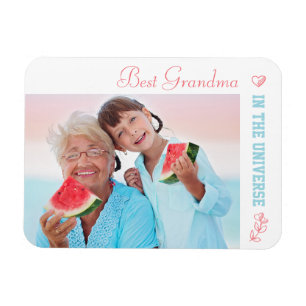 Beste Oma im Universum - Coral & Blau Foto Magnet