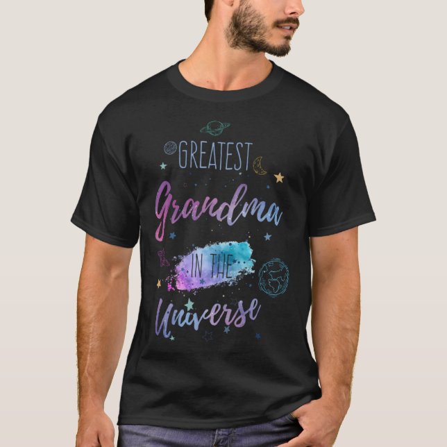 Beste Oma im Universum von Großkindern T-Shirt (Vorderseite)