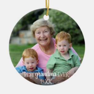 Beste Oma je 2-seitige 2-Foto Weihnachten Keramik Ornament