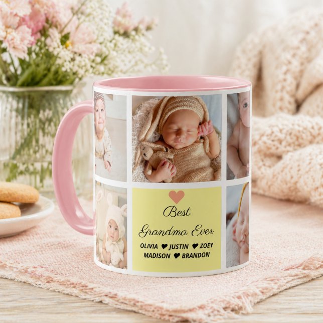 Beste Oma je 8-Foto Collage Kaffeetasse (Best Grandma Ever 8-Photo Collage Coffee Mug
)