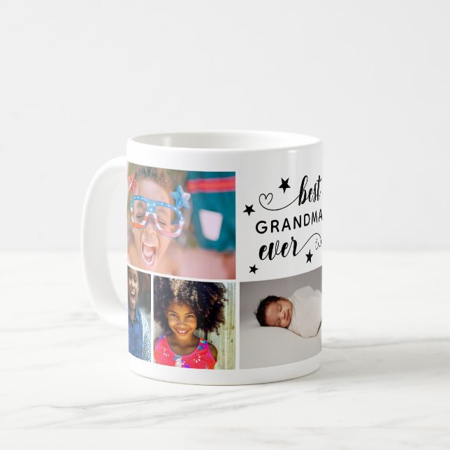 Beste Oma je Black Stars 7 Fotos Kaffeetasse (Vorderseite Links)