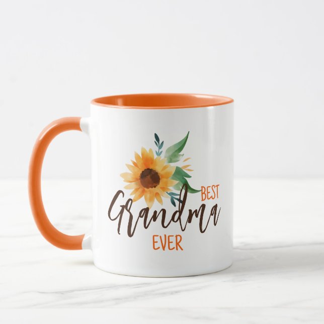 Beste Oma je Blütenblüte Personalisiert Tasse (Links)