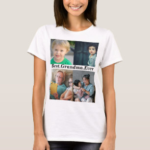 Beste Oma je Custom 4 Foto T-Shirt
