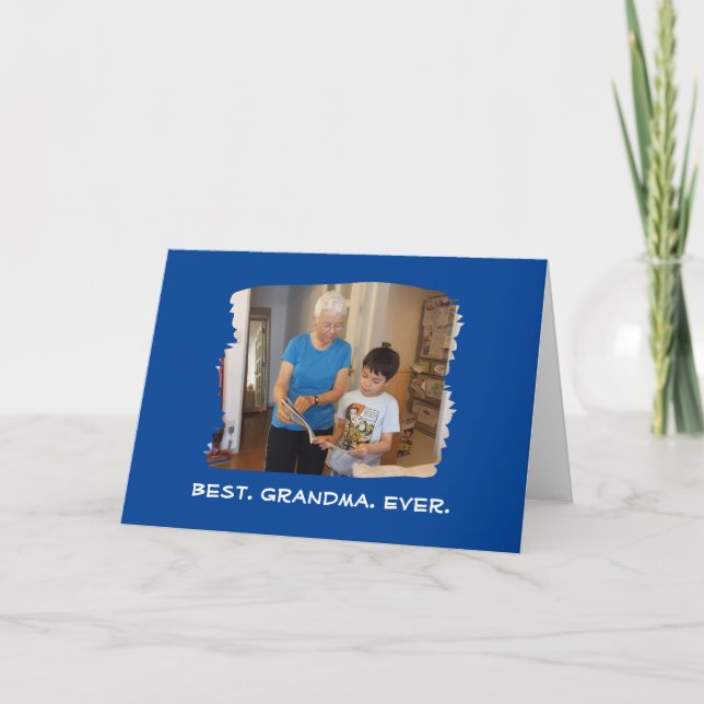 Beste Oma je Custom Foto Nana Großeltern Karte (Vorderseite)