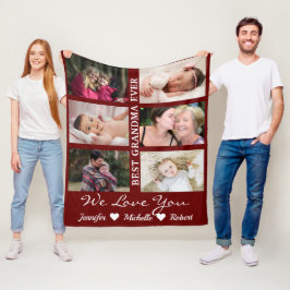 Beste Oma je Custom Fotos Großkinder Name Fleecedecke