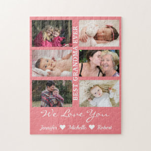 Beste Oma je Custom Fotos Großkinder Name Puzzle