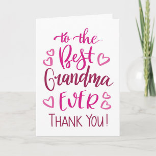 Beste Oma je Danke, Typografie in Pink Karte