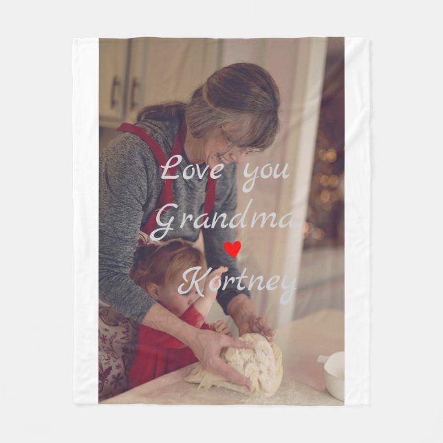 Beste Oma je Foto Collage wir Liebe Sie nennen Fleecedecke (Vorderseite)