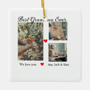 Beste Oma je Foto Collage wir Liebe Sie nennen Keramikornament