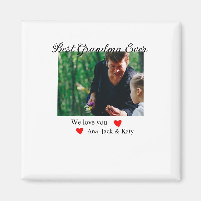 Beste Oma je Foto Collage wir Liebe Sie nennen Magnet (Vorne)