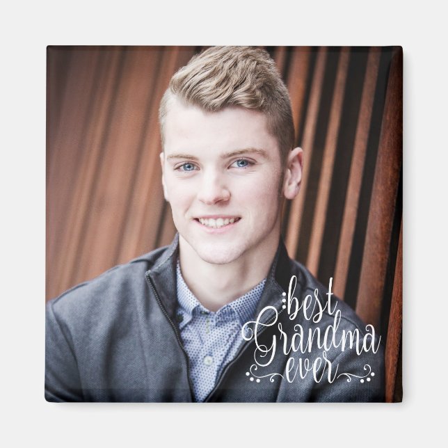 Beste Oma je Foto Typografie Magnet (Vorne)