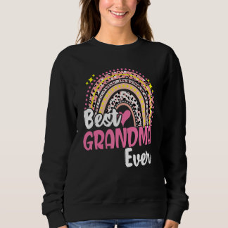 Beste Oma je Funny Pink Leopard Regenbogen Moor Sweatshirt