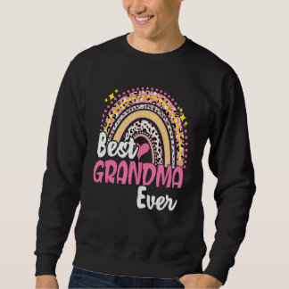 Beste Oma je Funny Pink Leopard Regenbogen Moor Sweatshirt