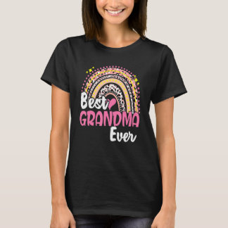 Beste Oma je Funny Pink Leopard Regenbogen Moor T-Shirt