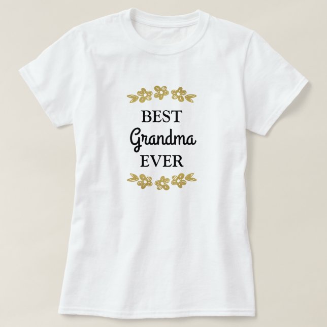 Beste Oma-je-Gold-Blume T-Shirt (Design vorne)