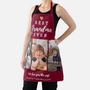 Beste Oma je Grandkids 3 Foto Maroon Schürze
