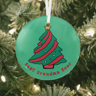 Beste Oma je   Grüner Weihnachtsbaum Ornament Aus Glas