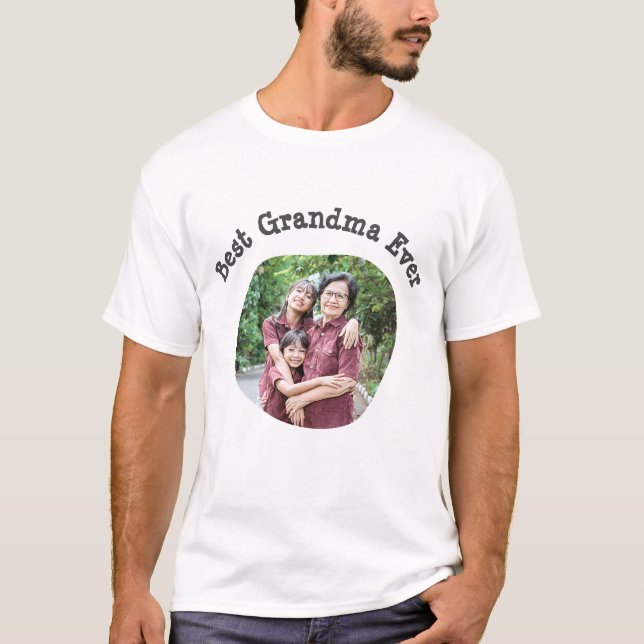 Beste Oma je Hochladen Ihres viereckigen Fotos T-Shirt (Vorderseite)