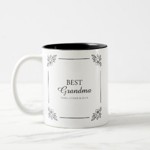 Beste Oma je Moderner Dainty-Floral-Keepake Zweifarbige Tasse