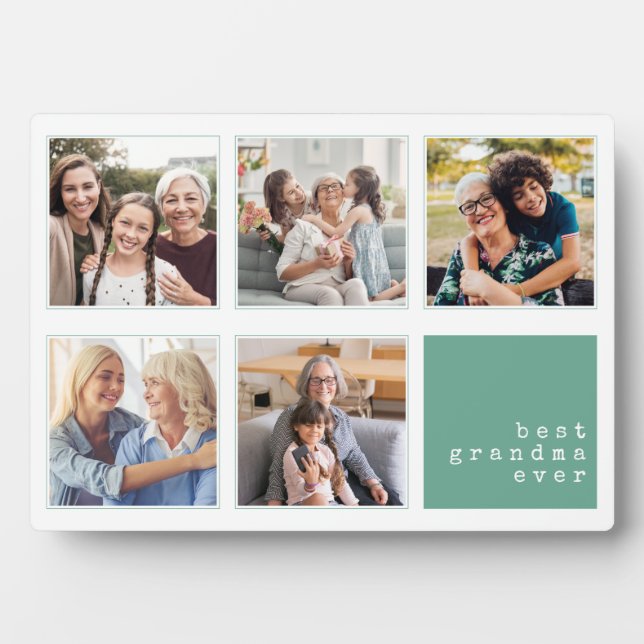 Beste Oma je | Modernes Collage Fotoplatte (Vorderseite)