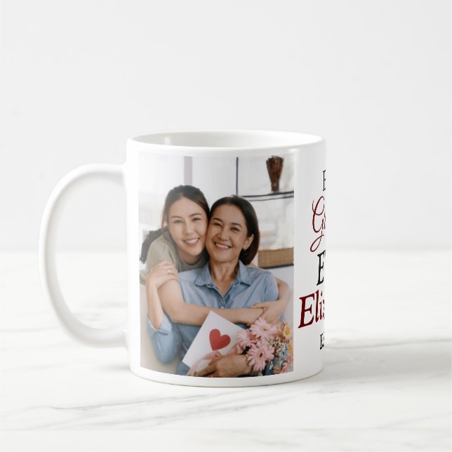Beste Oma je Modernes Script 2 Foto Kaffeetasse (Links)